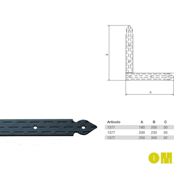 SQUADRO FINTO mod.CUORE mm.180x200x30 VN-NERO DX-SX prodotto da OMAD