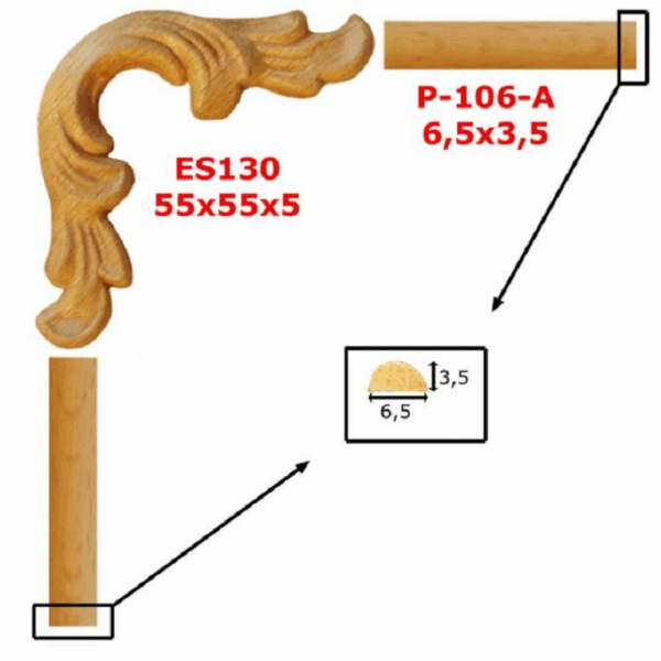 Angolo Legno Faggio w70xh35xd5  Pru