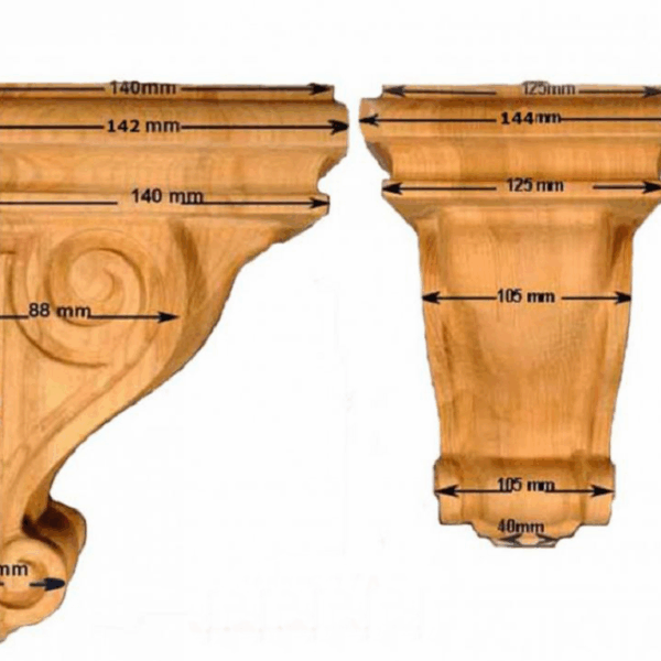 Capitello Legno Faggio w105xh345xd100  Pru