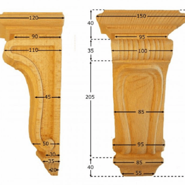 CAPITELLO LEGNO FAGGIO W120xH260xD95- W150xH320xD120- W90xH180xD70 prodotto da PRU