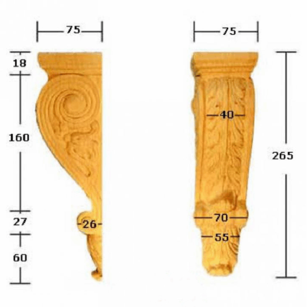 CAPITELLO LEGNO FAGGIO W60xH210xD60- W75xH265xD75- W90xH320xD90- W120xH400xD120 prodotto da PRU