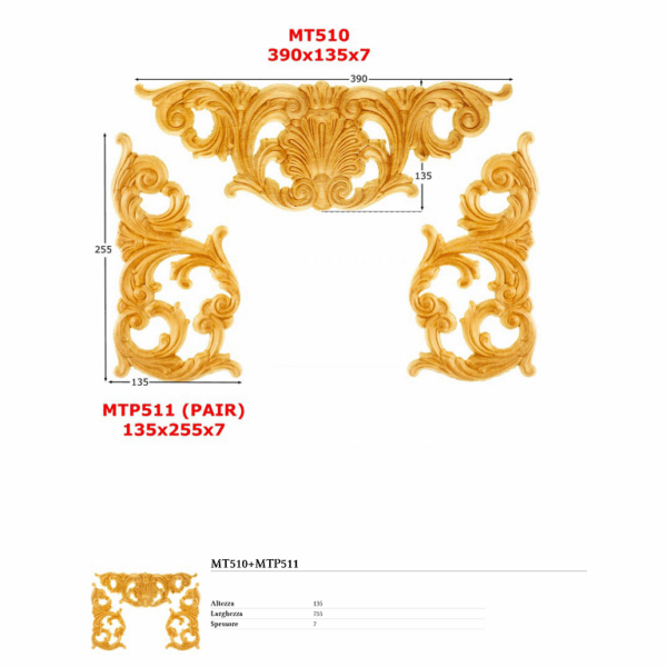 Centri Legno Faggio w390xh135xd7+w255xh135x7 Pru