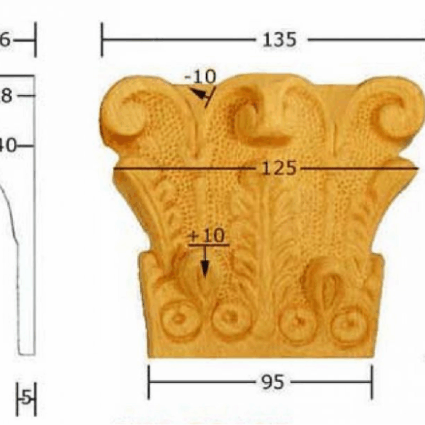 Capitello Legno Faggio w135xh113xd40  Pru
