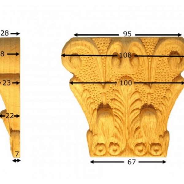 Capitello Legno Faggio w108xh102xd38  Pru
