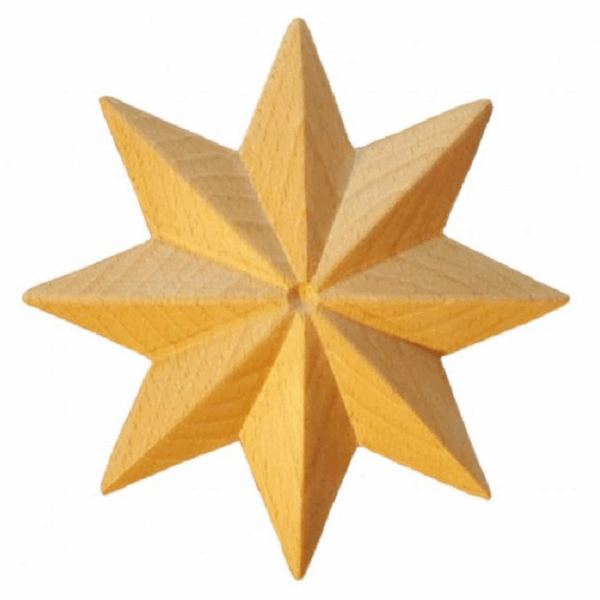 MODELLO STELLA LEGNO FAGGIO W40xH40xD5-W50xH50xD5 -W60xH60xD7 -W70xH70xD8- W80xH80xD8 -W100xH100xD10 -W125xH125xD12- W145xH145xD18 prodotto da PRU