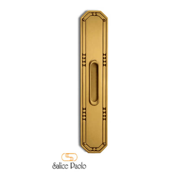 Maniglia Incasso Rettangolare Porta Scorrevole modello Sforza mm.60x315h Senza Foro Chiave POV-Patinato Oro Vecchio |Salice Paolo