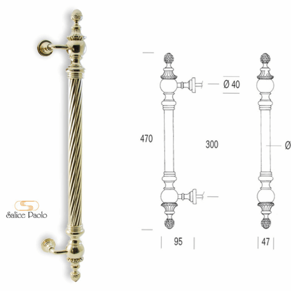 Maniglione Karachi Interasse 500 mm.685x47h Pvd | Salice Paolo