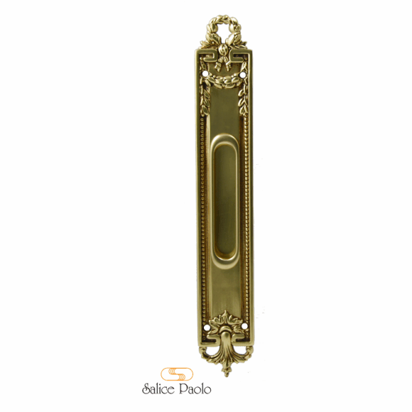 Maniglia Incasso Ovale Porta Scorrevole modello Orleans mm.43x275h Senza Foro Chiave POV-Patinato Oro Vecchio | Salice Paolo