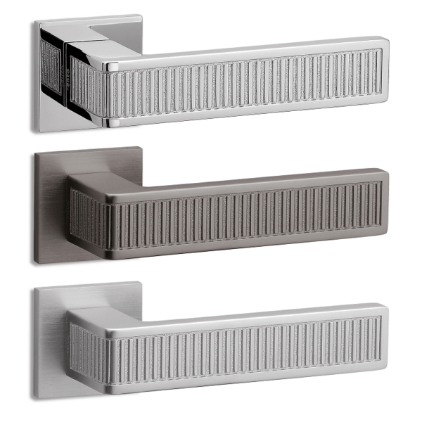 Maniglia Teca Riga Rosetta Quadra D.50x50x6h Bocchetta Foro Chiave varie finiture | Ento