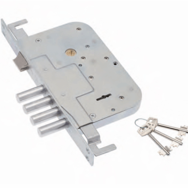 Serratura Infilare Triplice Doppia Mappa con Scrocco 4mandate Pistoni Entrata 60  Sab Serrature