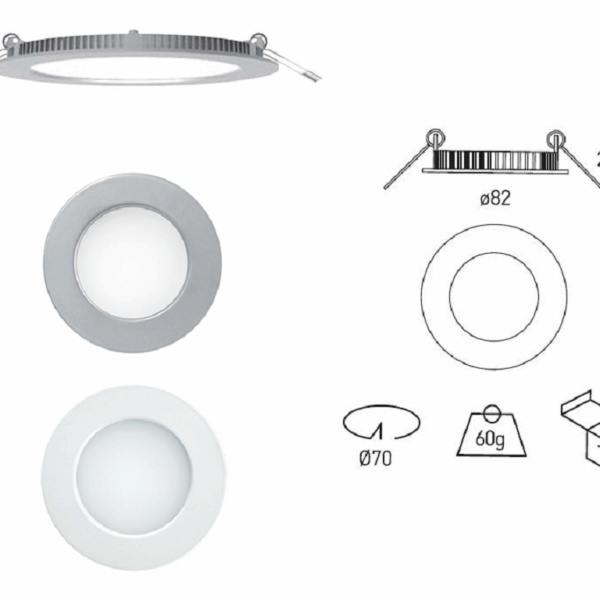 FARETTO INCASSO LED OSRAM AIRCOM MICRO IP44 8w 920lm 110º+DRIVER mm.82/70x25 4000K  prodotto da SECOM