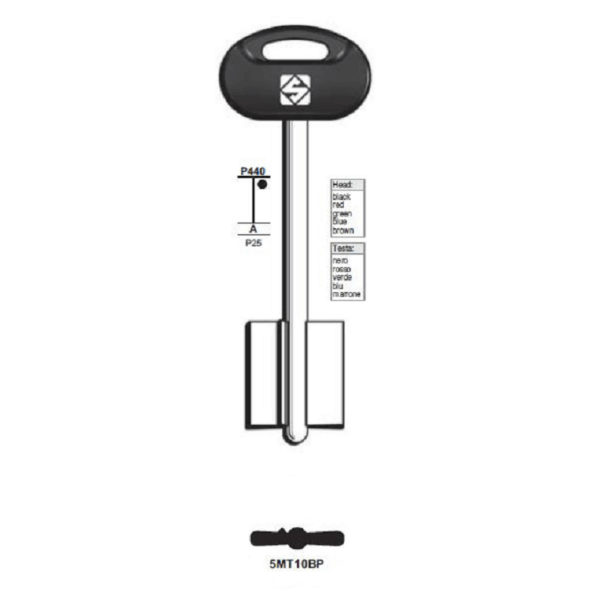 Chiave Grezza Doppia Mappa Lunga Mottura 5mt10p | Silca