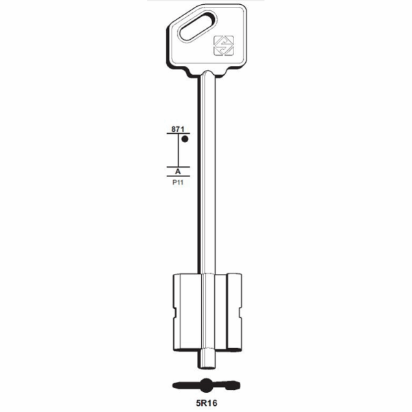 Chiave Grezza Doppia Mappa Lunga Cr 5r16  | Silca