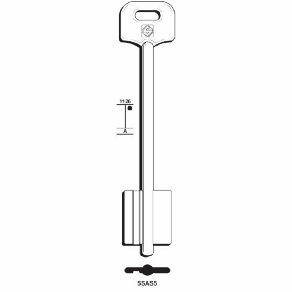 Chiave Grezza Doppia Mappa Lunga Sias 5sas5 | Silca
