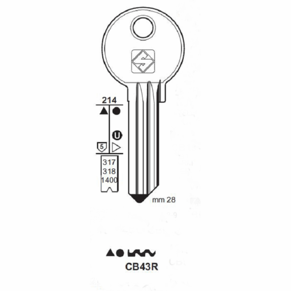 Chiave Grezza Serrature-Cilindro Corbin Cb43r | Silca