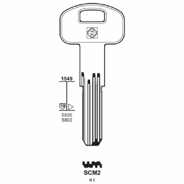 Chiave Grezza Serrature-Cilindro Punzonato gr.6 Securemme  Scm2  | Silca