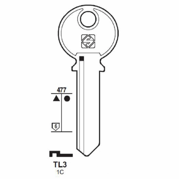 Chiave Grezza Serrature-Cilindro Tri Circle Tl3 | Silca