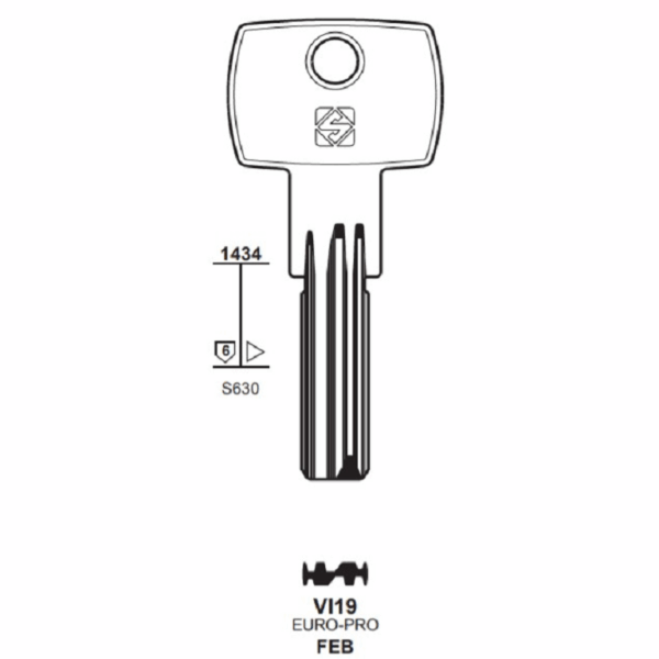 Chiave Grezza Serrature-Cilindro Punzonato gr.6 Viro  Vi19 | Silca