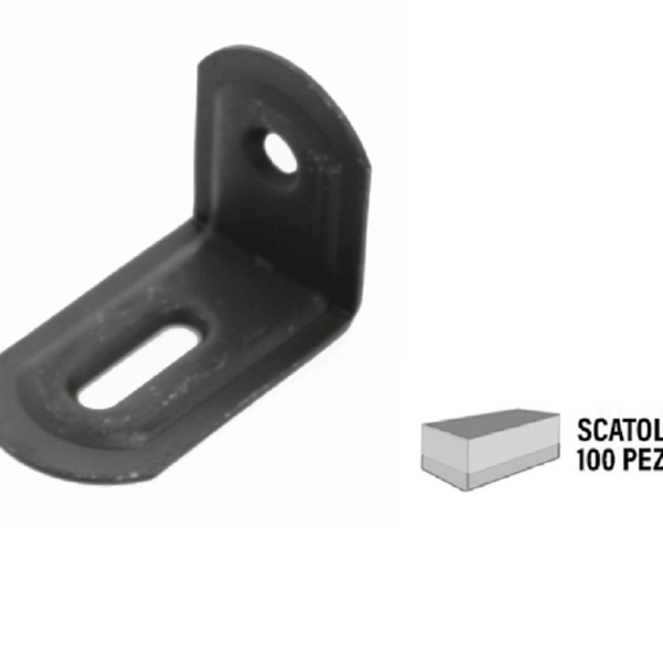 Piastrina Ad Angolo Verniciata Nera Larghezza 22 mm.36x28 pz.100 | Sipa