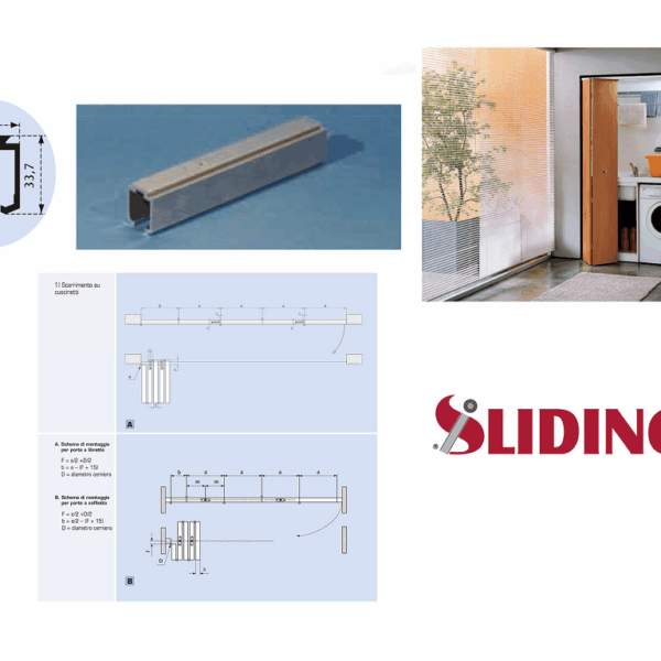 Profilo Geco 100 Alluminio con Fori mm.31x33,7 Portata Kg.100 cm.300 | Sliding