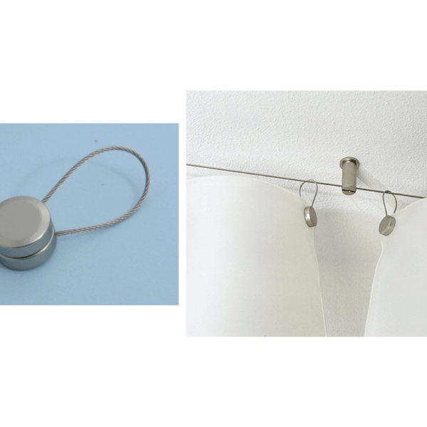 Pinza Magnetica Schermata per Tendaggi Cavo mm.90 NKS - Nichel Satinato | Tahuma
