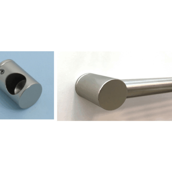 Supporto Corto con Foro Cieco per Tubo Arredamento d.18 NKS - Nichel Satinato | Tahuma