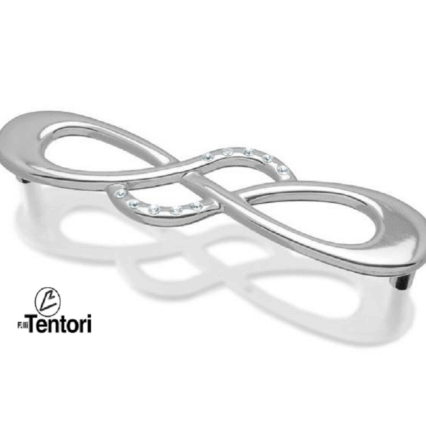 Maniglietta Mobile Interasse 96 mm.104x25h Cristalli+Cromo Lucido   Tentori
