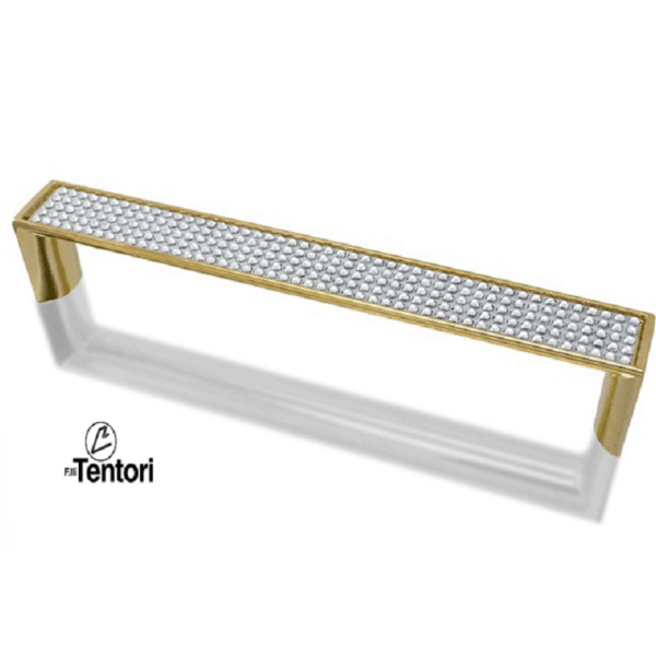 MANIGLIETTA MOBILE INTERASSE 128 DA 136x20x30 mm. CON PIETRE SWAROVSKI prodotta da TENTORI