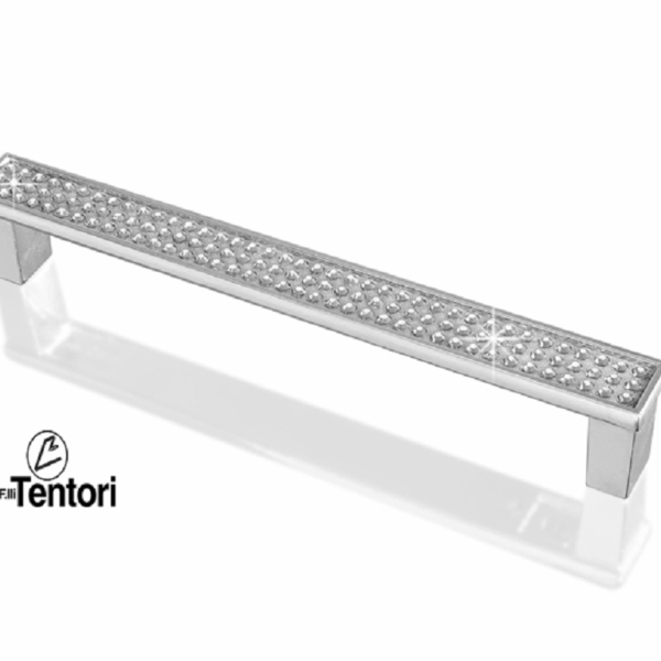 MANIGLIETTA MOBILE INTERASSE 128 DA 136x13x21 mm. CON PIETRE SWAROVSKI prodotta da TENTORI