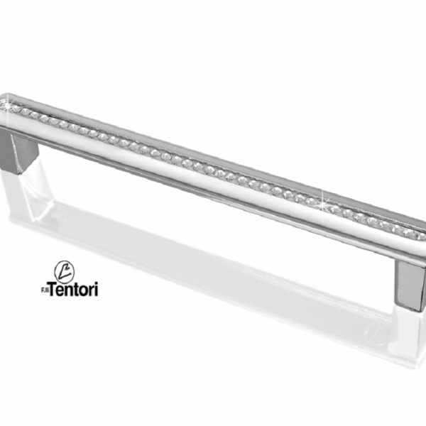 MANIGLIETTA MOBILE INTERASSE 128 mm. DA 135x14x21 mm. CON PIETRE SWAROVSKI prodotta da TENTORI
