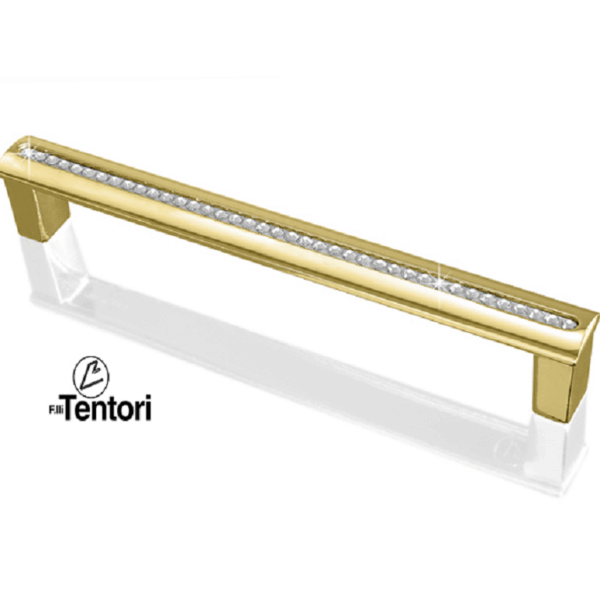 MANIGLIETTA MOBILE INTERASSE 96 DA 108x14x21 mm. CON PIETRE SWAROVSKI prodotta da TENTORI