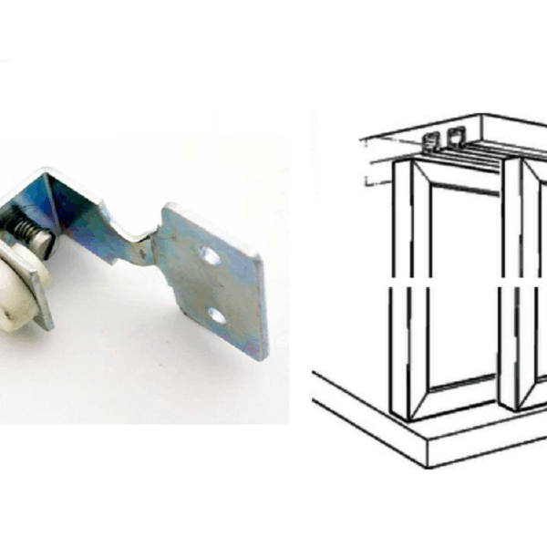 Fermo per Binario Zincato+Gommino   Terno Scorrevoli