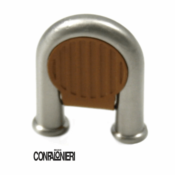 Maniglietta Mobile Interasse 16 Cuoio-Naturale+Nichel Satinato   Confalonieri