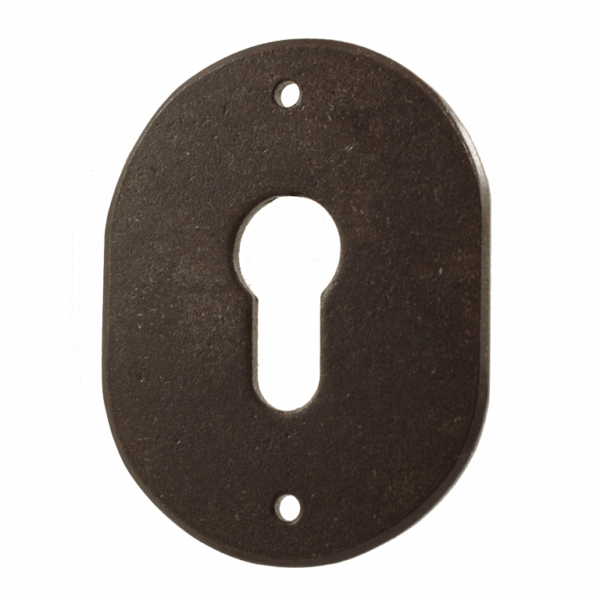 Bocchetta Ovale Foro Yale per Cilindro Europeo mm.60x85x3h Forgiato varie finiture  | Utensil Legno