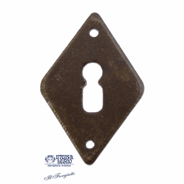 Bocchetta Rombo Foro chiave mm.45x70 forgiato Ruggine | Utensil Legno