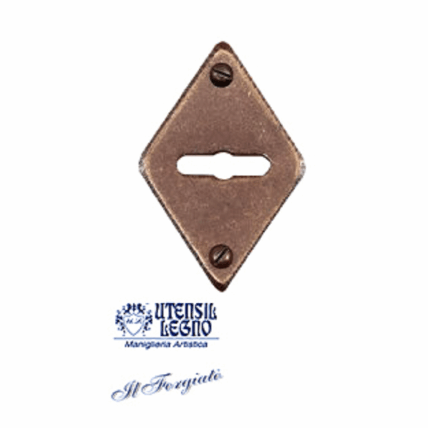 Bocchetta Rombo Doppia Mappa mm.45x70x3h Forgiato Ruggine | Utensil Legno
