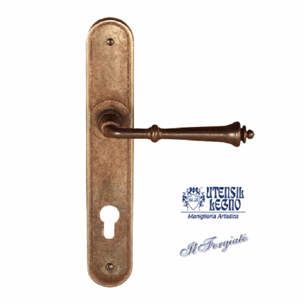 Maniglia FM315 8x85 Yale Placca mm.245x40 Forgiata Ruggine | Utensil Legno
