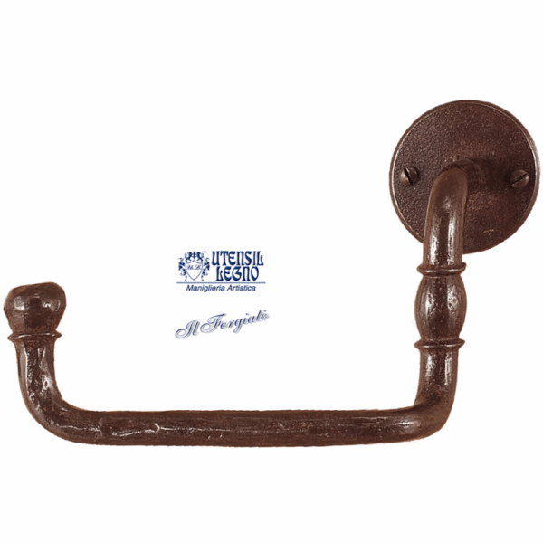 Portarotolo Modello FT345 mm.170x100 Forgiato Ruggine | Utensil Legno