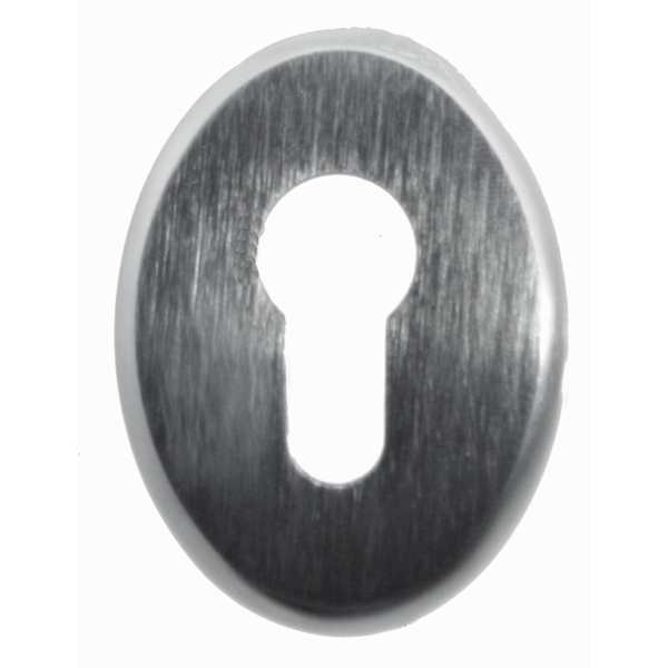 bocchetta Ovale Foro Yale per Cilindro Europeo mm.51x68 Cromo Satinato | Valli&Valli