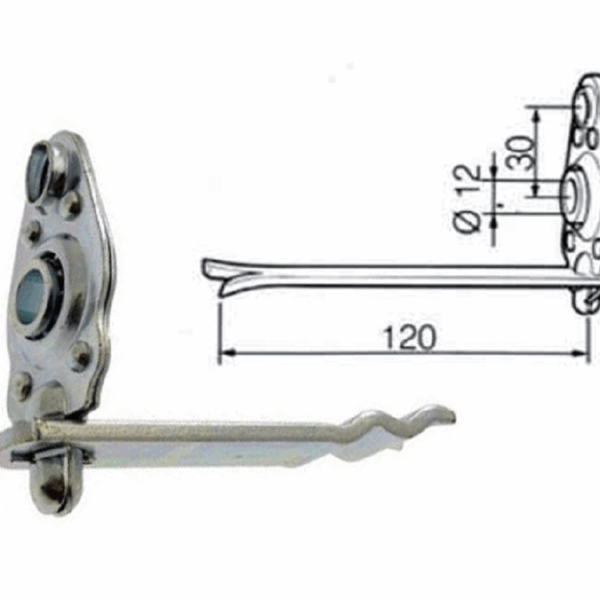 Supporto per Riduttore con Cuscinetto Sfera A Zanca mm.120x36 Zincato