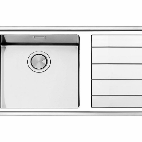 Lavello Serie Linear Plus cm.100x50 una Vasca con Gocciolatoio Inox Spazzolato | Apell