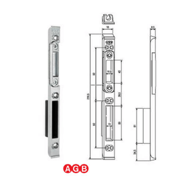 Incontro Multipunto Sicurtop Scrocco+Catenaccio Regolabile ZTR Frontale 16 Aria 4 | AGB