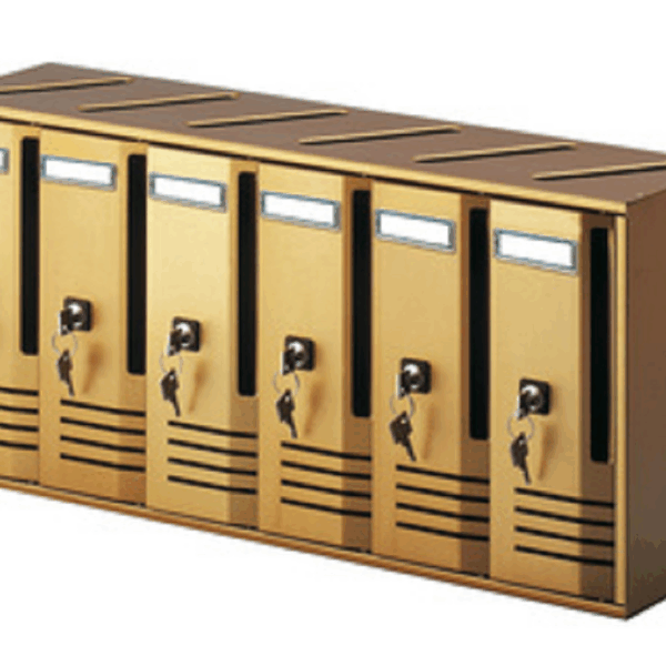 Cassetta Postale Modello Cubo 6 Posti mm.620x175x300h Bronzo  Alubox