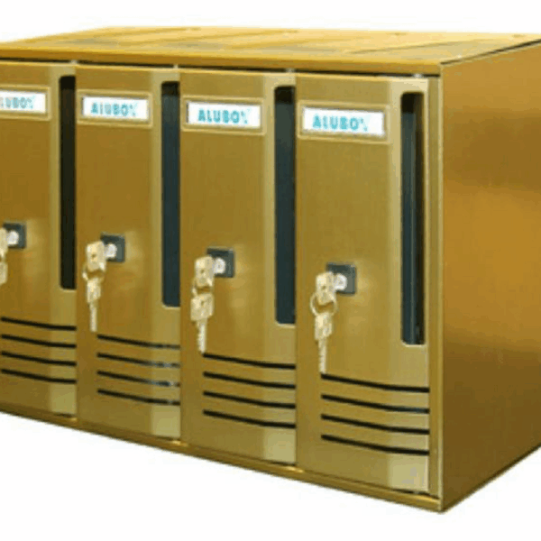 Cassetta Postale Modello Cubo 4 Posti mm.420x175x300h Bronzo  Alubox
