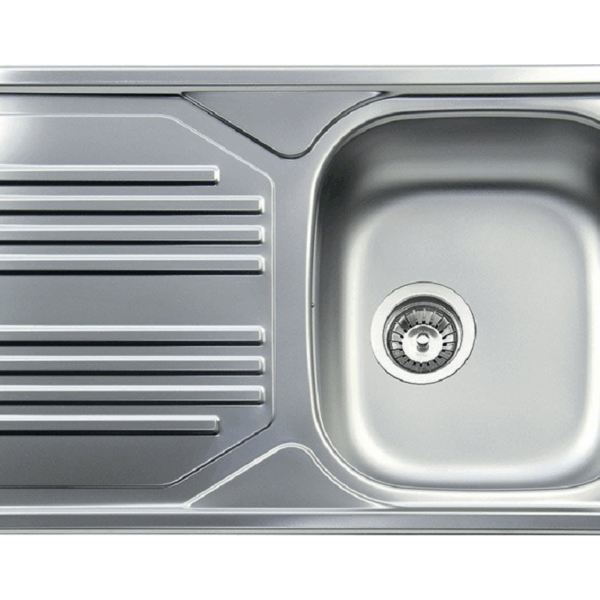 Lavello Serie Atmosfera cm.86x50 una Vasca con Gocciolatoio Acciaio Prelucido | Apell