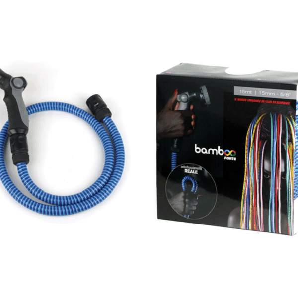 Tubo Irrigazione Esterno Bamboo Forte con raccordi-lancia Ø15mm 5/8 Blu varie lnghezze  | RR Italia