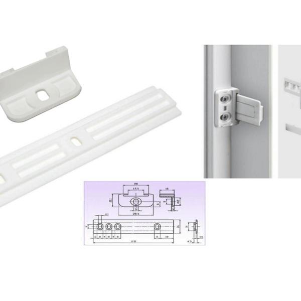 Trascinatore Frigorifero incasso per Anta Legno Nylon Bianco mm.108x26