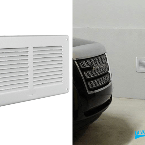 Griglia Rettangolare+Rete Alluminio Argento mm.240x140 | La Ventilazione