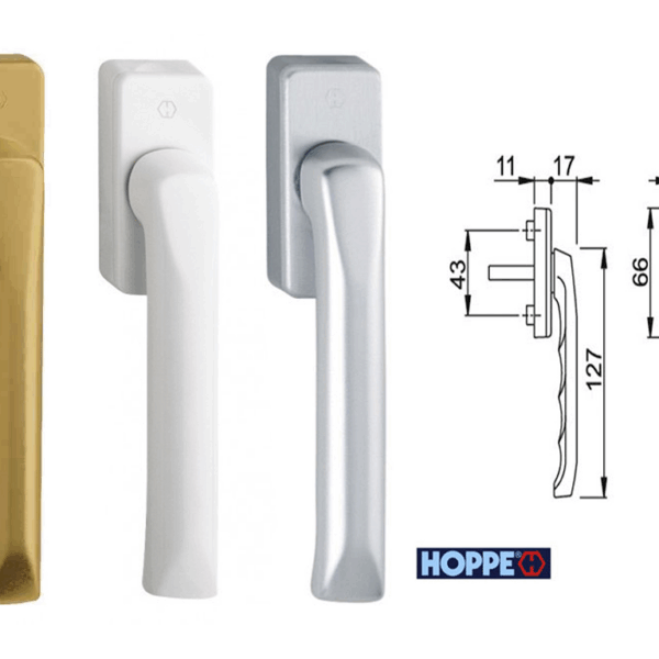 MANIGLIA PER FINESTRA DK LONDON MOVIMENTO 4 SCATTI NYLON  COLLO RIBASSATO IN ALLUMINIO prodotto da  HOPPE