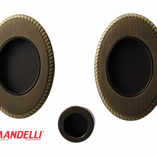 Maniglia Incasso Tonda Allungata Porta Scorrevole modello 1068T d.86x60/48 Senza foro chiave MBR-Brunito Opaco | Mandelli